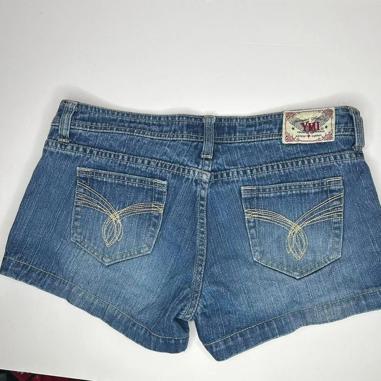 Vintage Y2K 2000 retro low rise YMI Dark wash denim shorts - Image 3