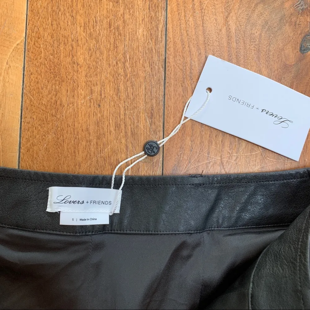 Lovers + Friends Georgie Faux Leather Vegan Pants in Black small - Image 10