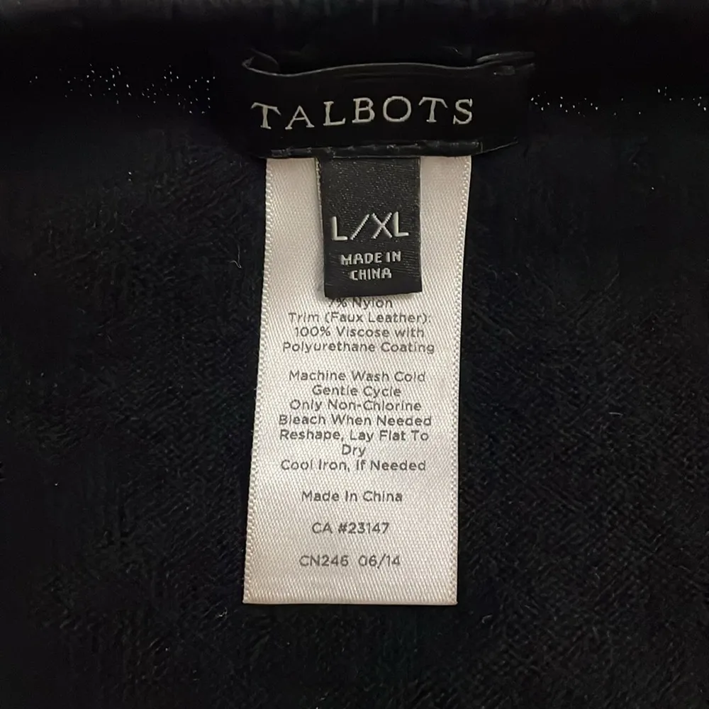 Talbots Black Knit Poncho Wrap Top Womens Size Large / Extra Large Relaxed Fit - Image 2