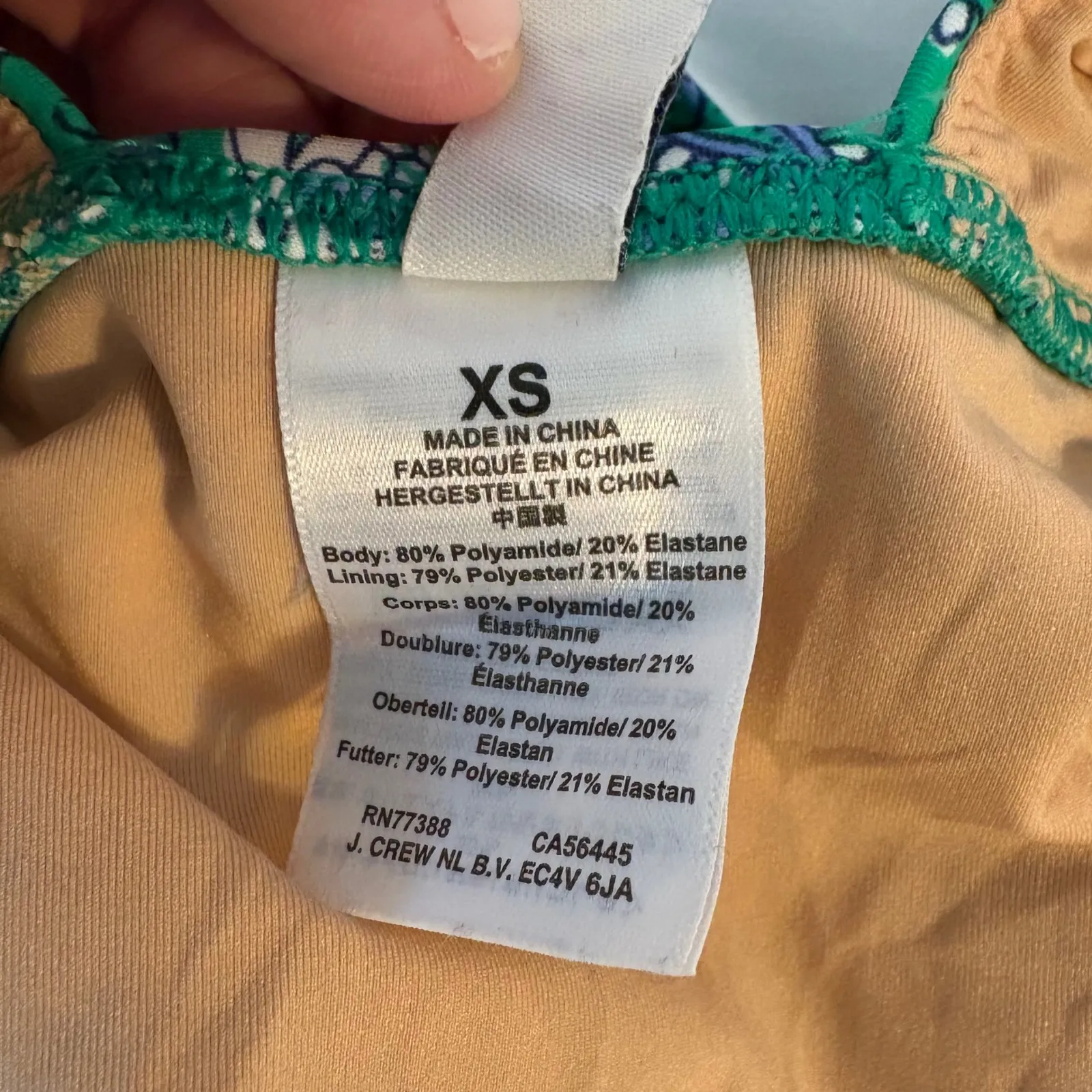 J. Crew Green‎ Floral Plunge One Piece Swimsuit  XS. EUC - Image 6