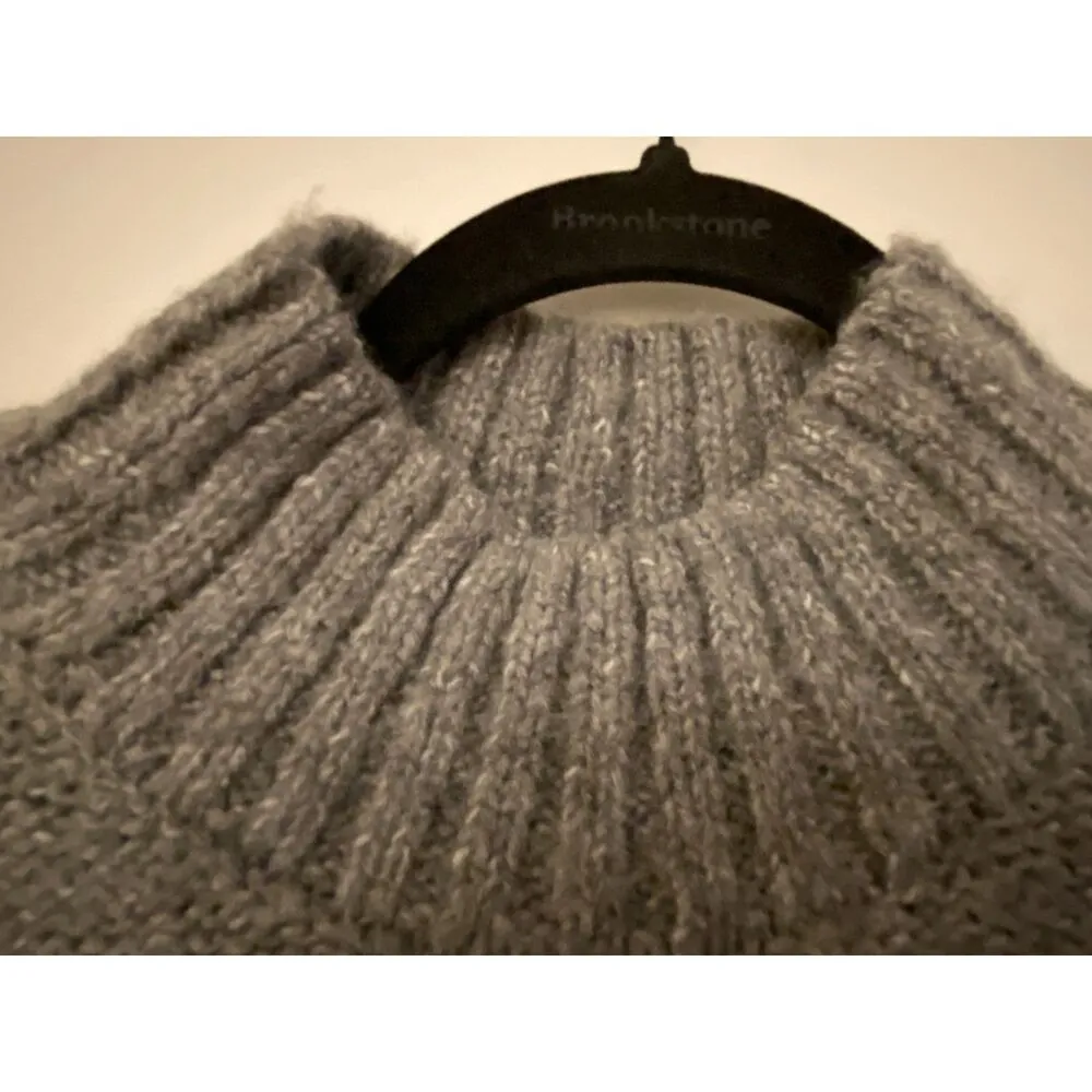 Michael Stars Grey Block Color Long Sleeve High Collar Sweater Women's Sz Small - Image 5