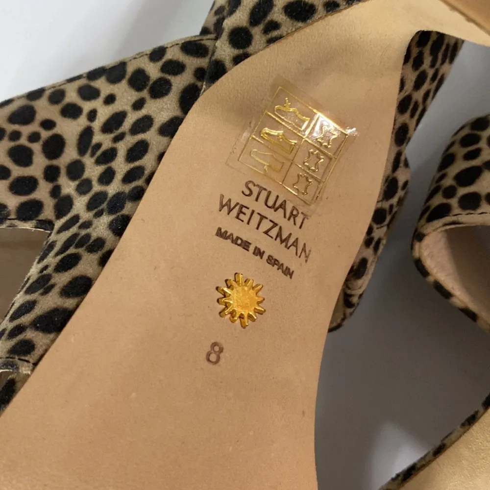 New Stuart Weitzman Lyla 75 cheetah print suede mule high-heel sandals size 8 - Image 13