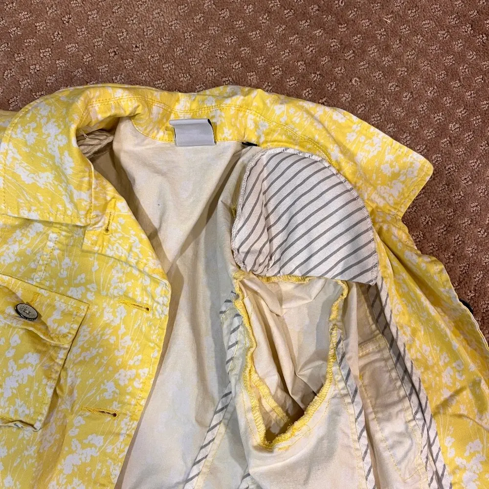 Cabi Womens Field of Daisies Yellow White Field Jacket Spring #5160 Size Small - Image 7