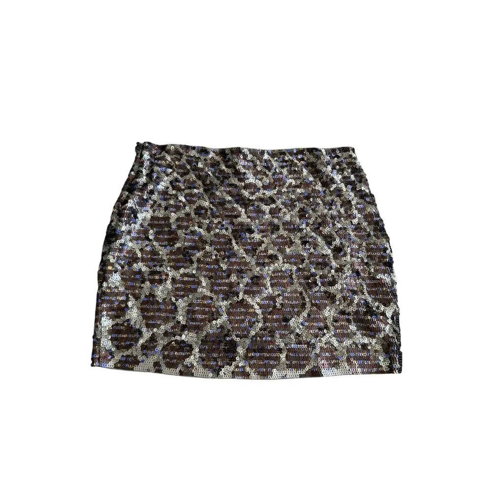 EXPRESS Y2K Vintage Animal Print Sequin Mini Skirt Size XS - Image 3