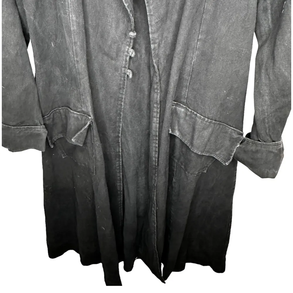 On Fire Vintage Red Balls  Black Long Coat - Image 4