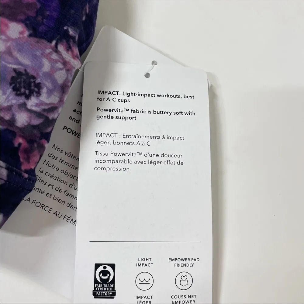 NEW Athleta Exhale Sports Bra A-C Dappled Bloom Multi Floral Size XS - Image 9