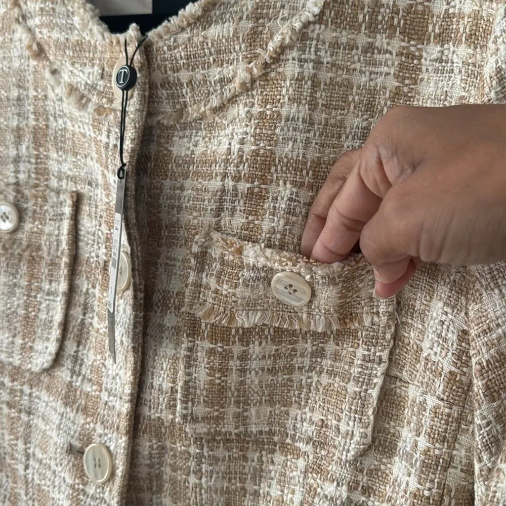 Talbot Tweed Patterned Button Up Coat New With Tags Holiday Classic Lux Winter - Image 9