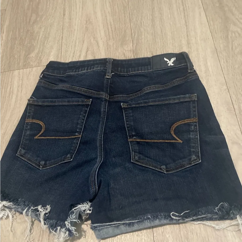 American Eagle Outfitters Dark Blue Jean Shorts - Image 3
