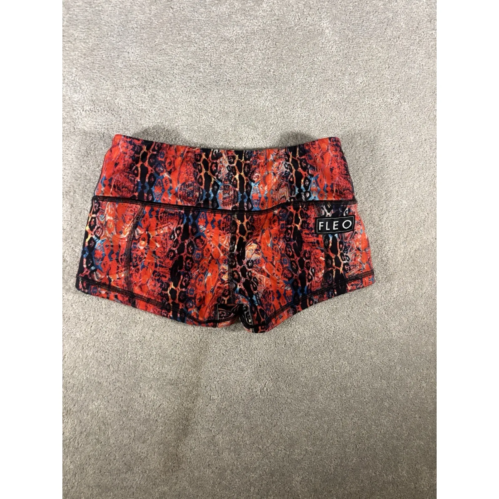 Fleo Shorts Womens‎ S Leopard Colorful Workout Crossfit Weightlifting Running - Image 3