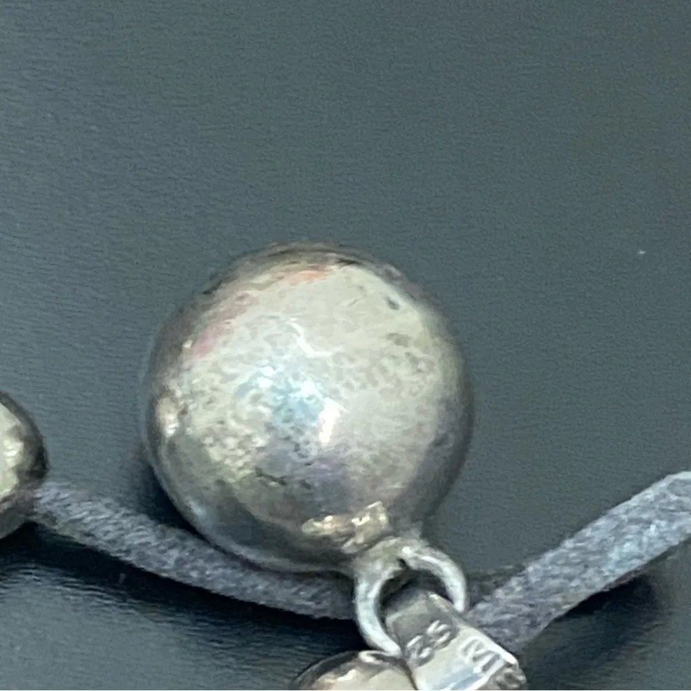 Vintage Mexican Sterling Silver Bell/Chime Ball Pendant Black Cord Necklace 13g - Image 14