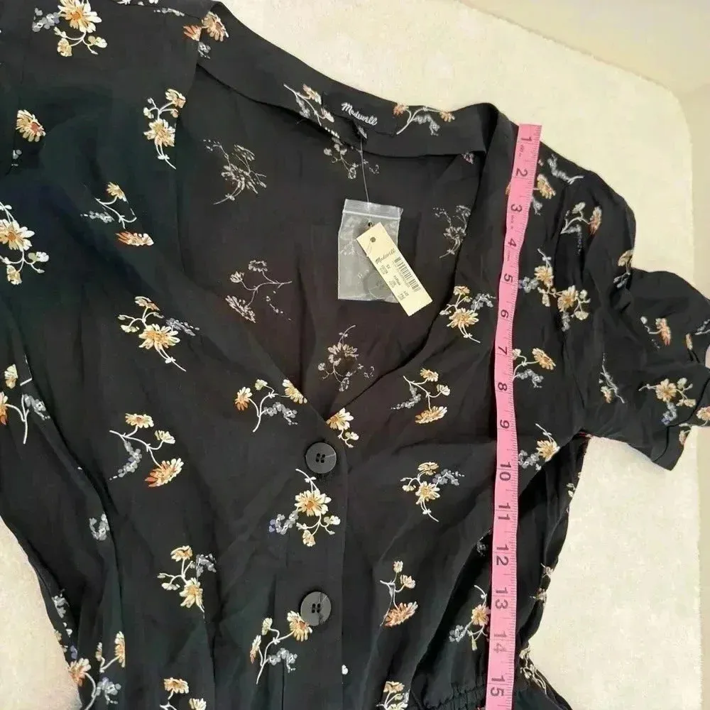 madewell Button-Front Day Romper in Daisies size Xs - Image 7
