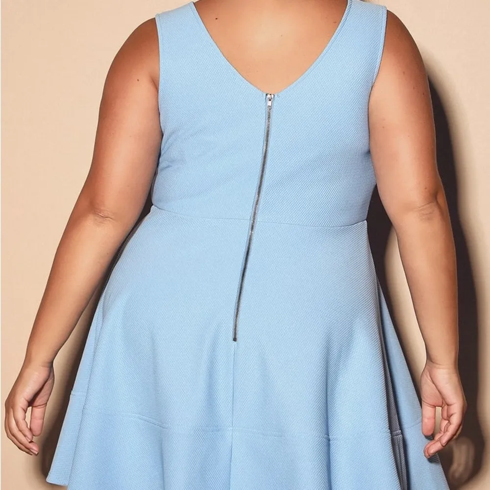 Lulus Baby Blue Home Before Daylight Periwinkle Dress; size Medium - Image 4