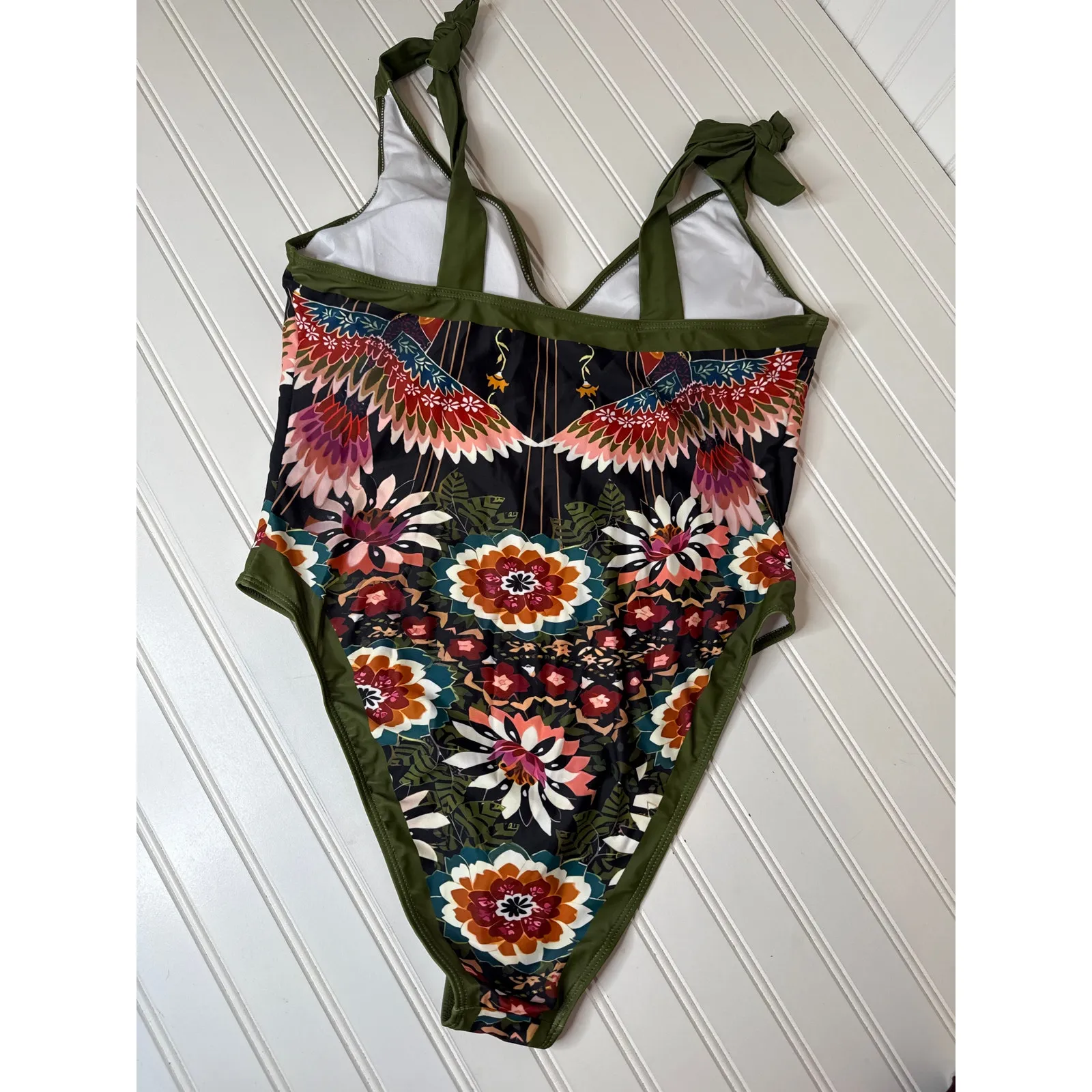 Amazon Lot of 2 One Piece Swimsuits - Floral & Bird Print Padded Bundle Sz 2XL - Image 5