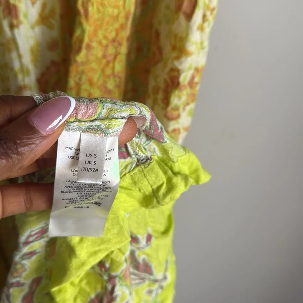 FREE PEOPLE Hanalei Bay Dress in Yellow Combo Small - Image 9