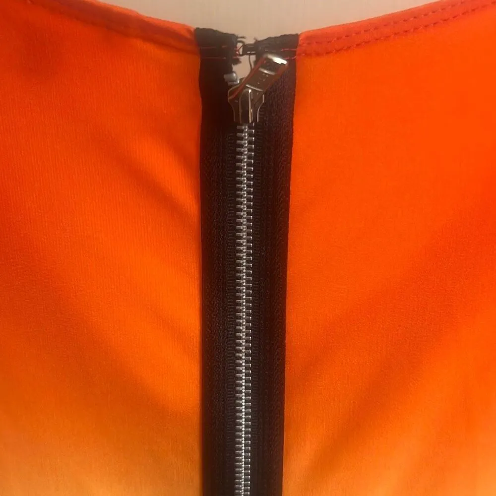 ✨Sublime x Jay Godfrey Orange Ombre Cowl Neck Sz Small Dress✨ - Image 4