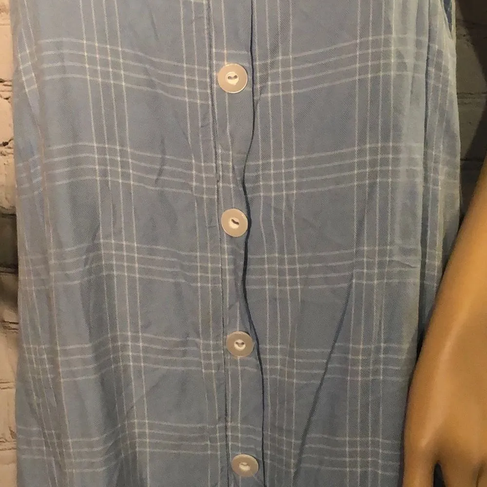 Urban Outfitters Tank Dress Sleeveless Blue Plaid - Image 4