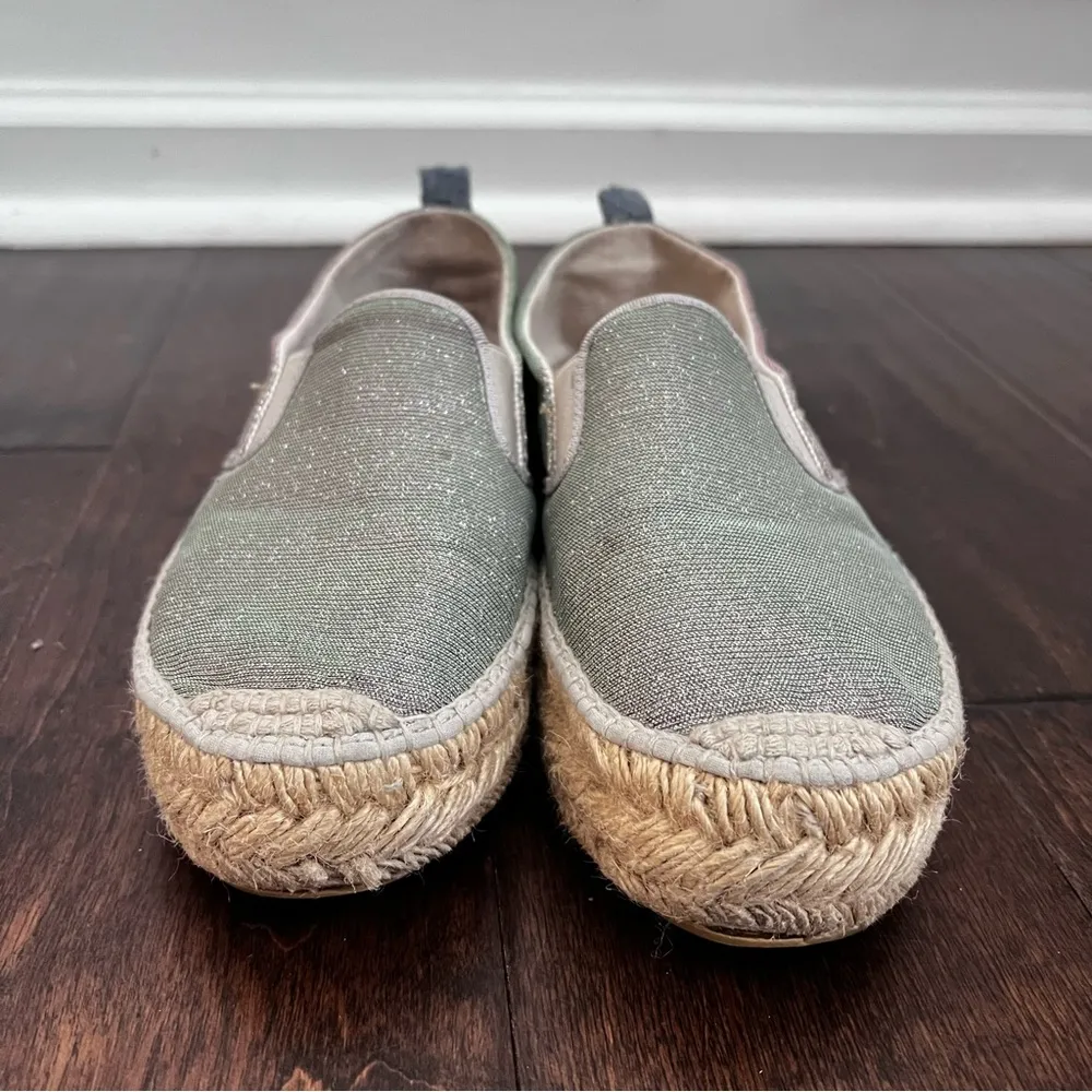 Trussardi Jeans espadrilles platform iridescent shimmer 38 Silver Size 7 - Image 2