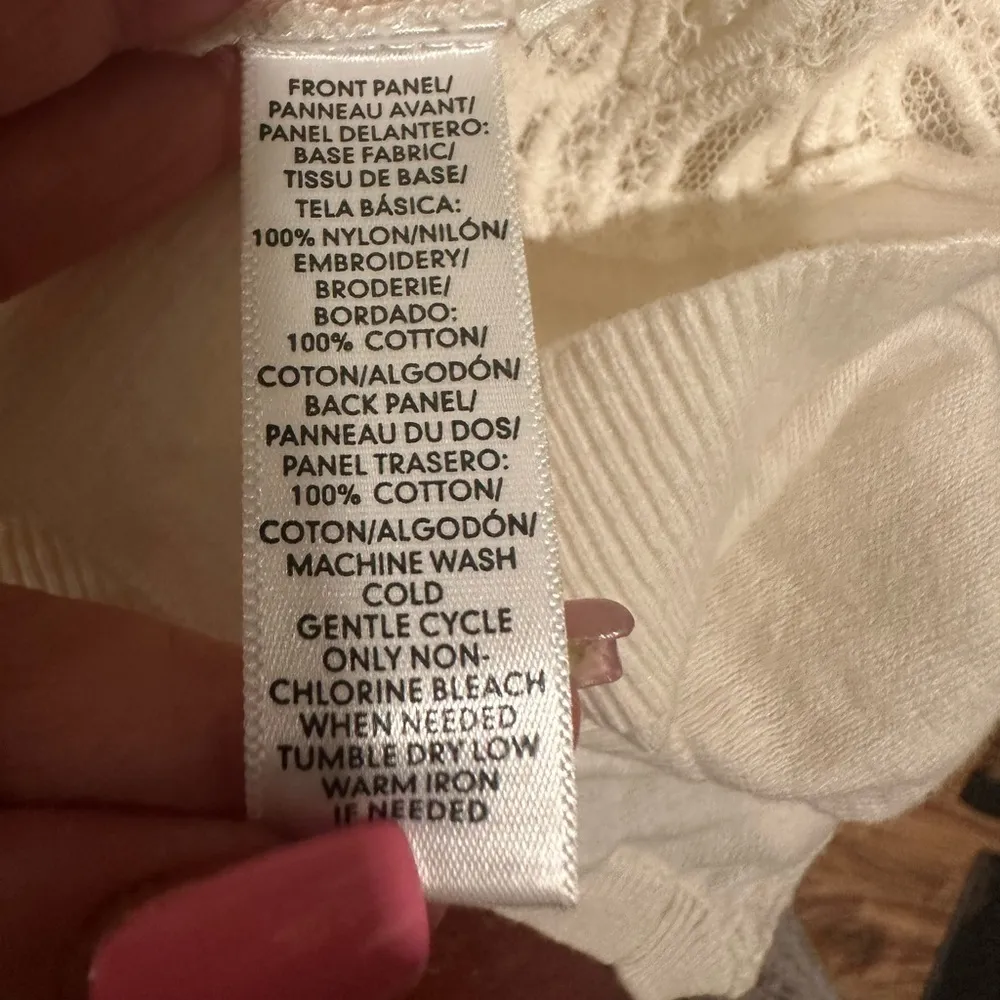 Loft Off White Crochet Sweater Short Sleeve Large - Image 6