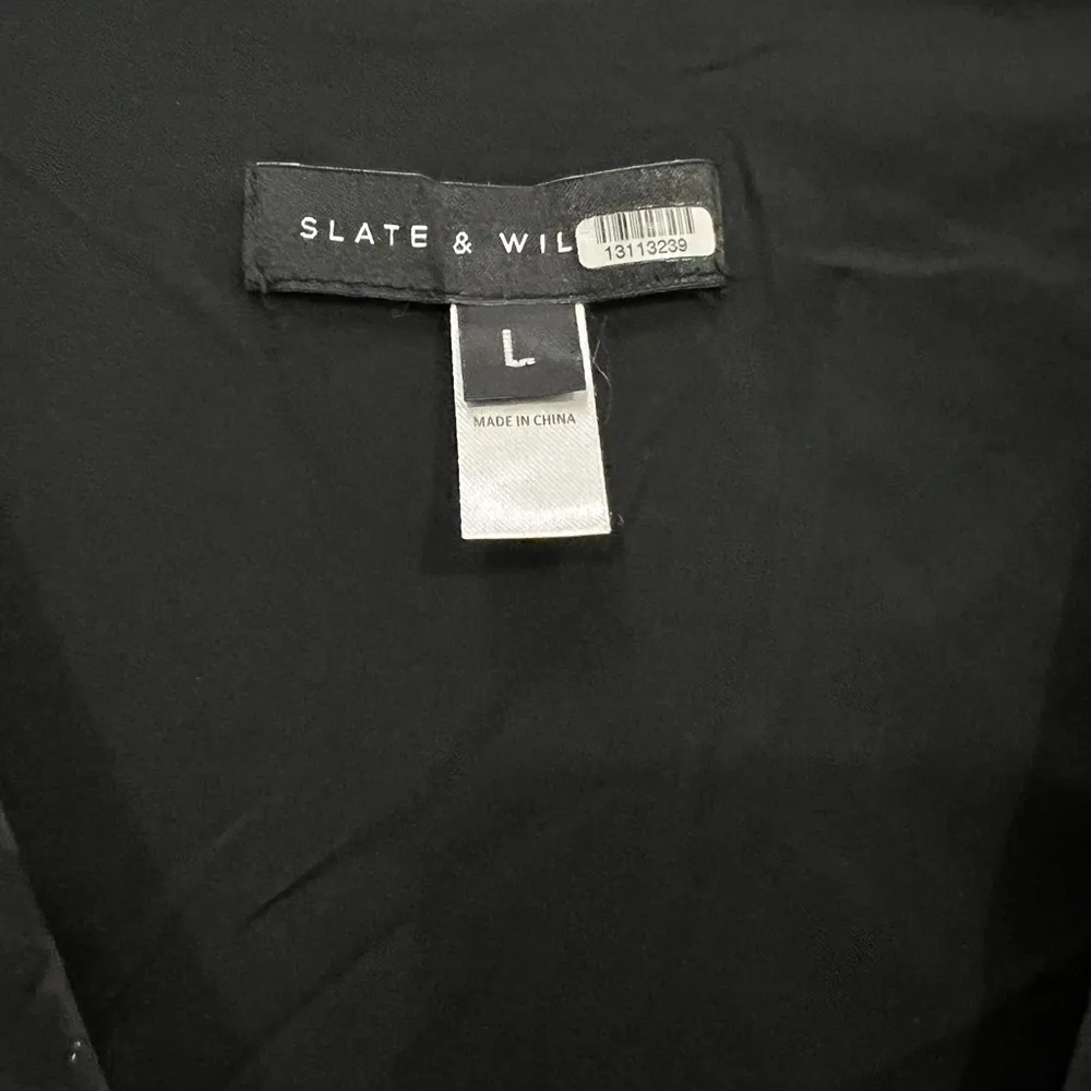 Slate & Willow Black Star Printed Faux Wrap Dress Size Large $225 - Image 4