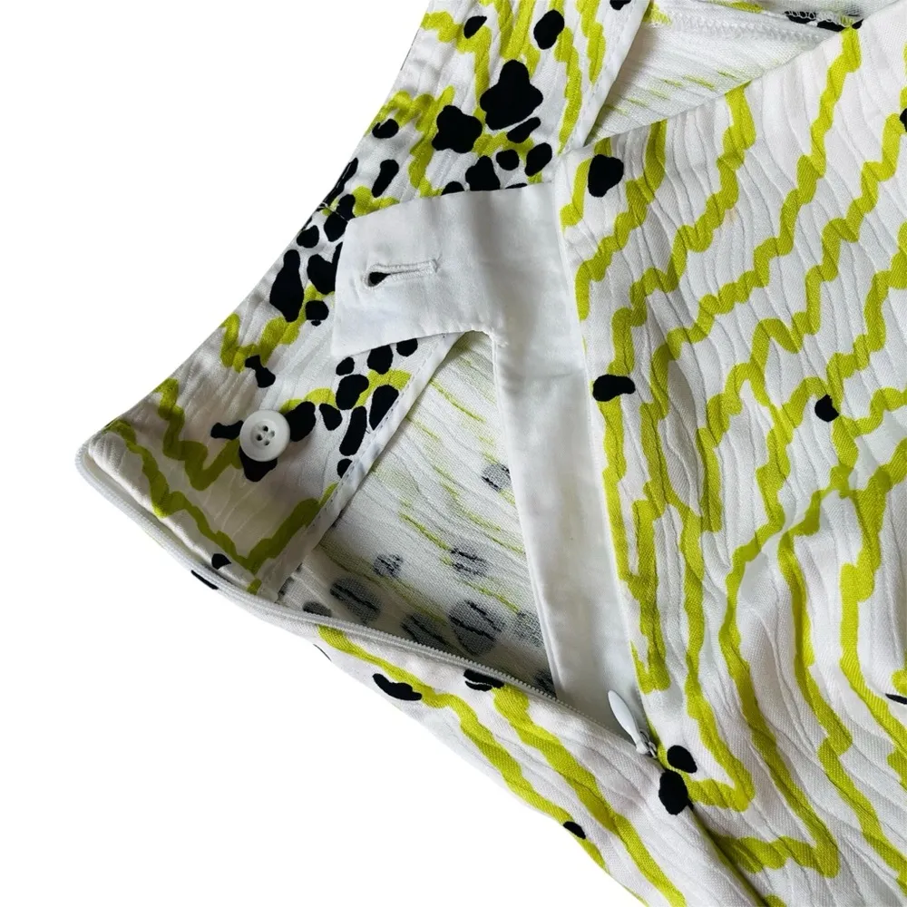 Bernard Zins Paris Aude Women's Pants 10 Made in France 100% Cotton Summer Chic Green - Image 4