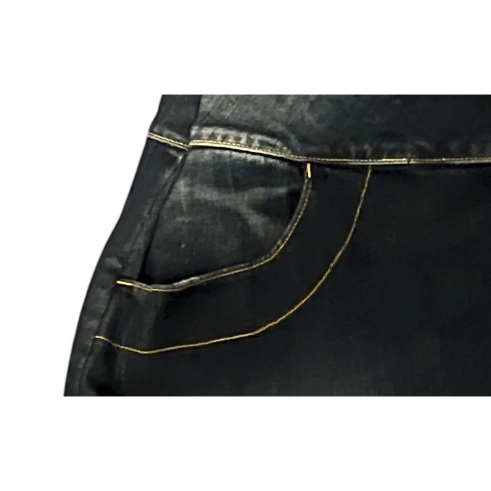 Joules Womens Jean Skirt Size 16 Short Button Front Dark Wash Mid Rise Stretch Blue - Image 4