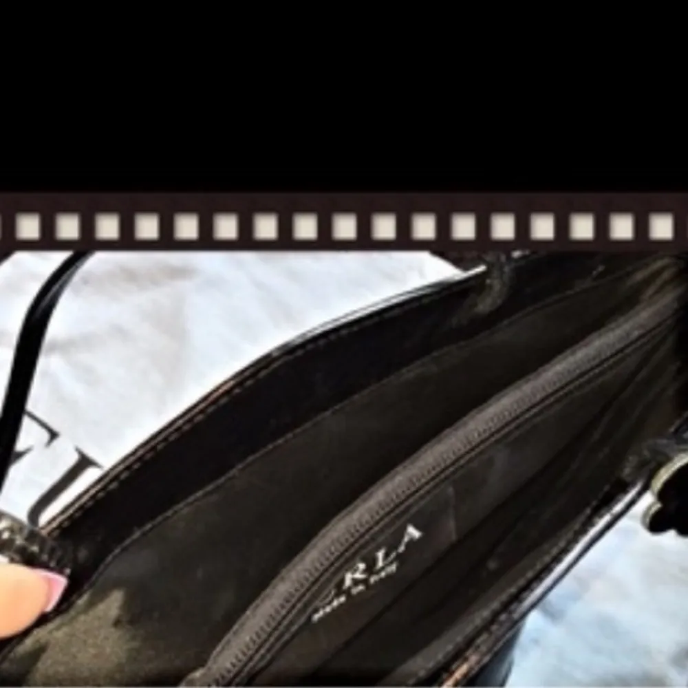 Designer Black Leather Bag - Image 9