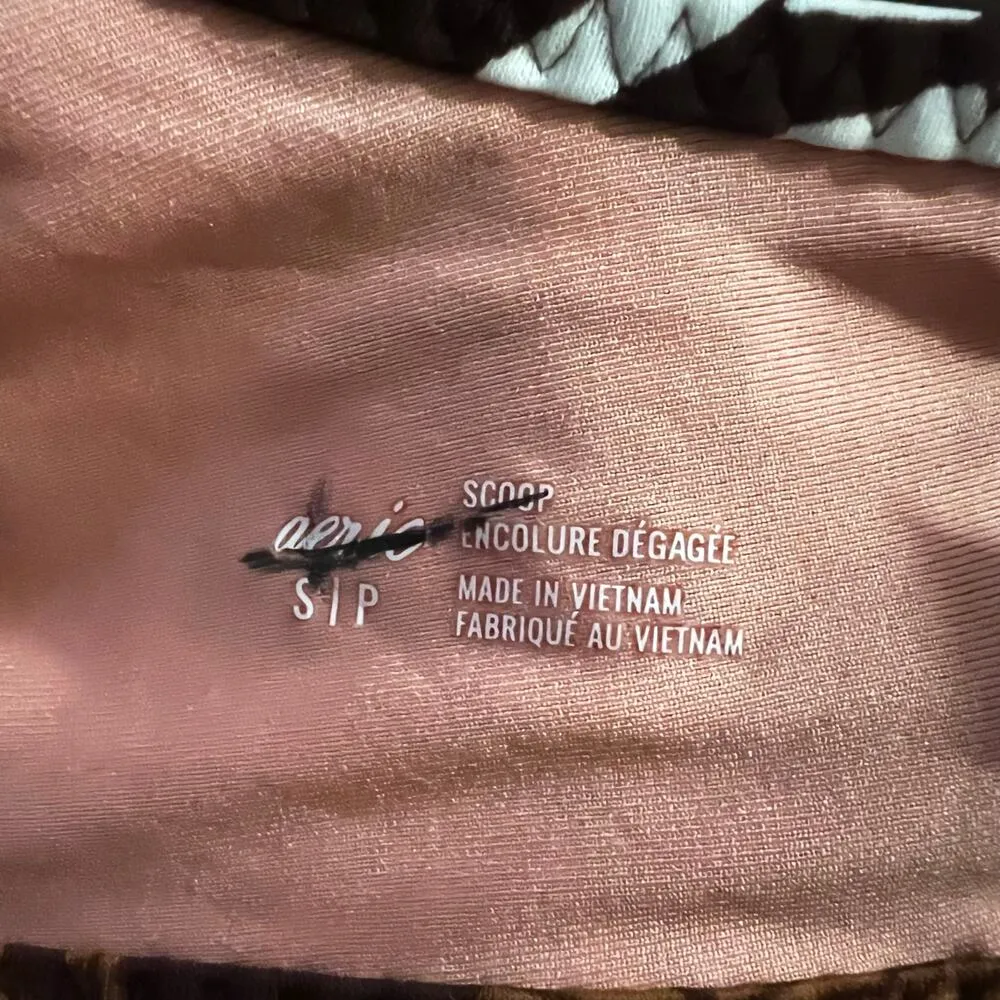 Aerie Floral Scoop Wide Strap Plunge Bikini Top Small Women’s Maplewood 2470 - Image 3