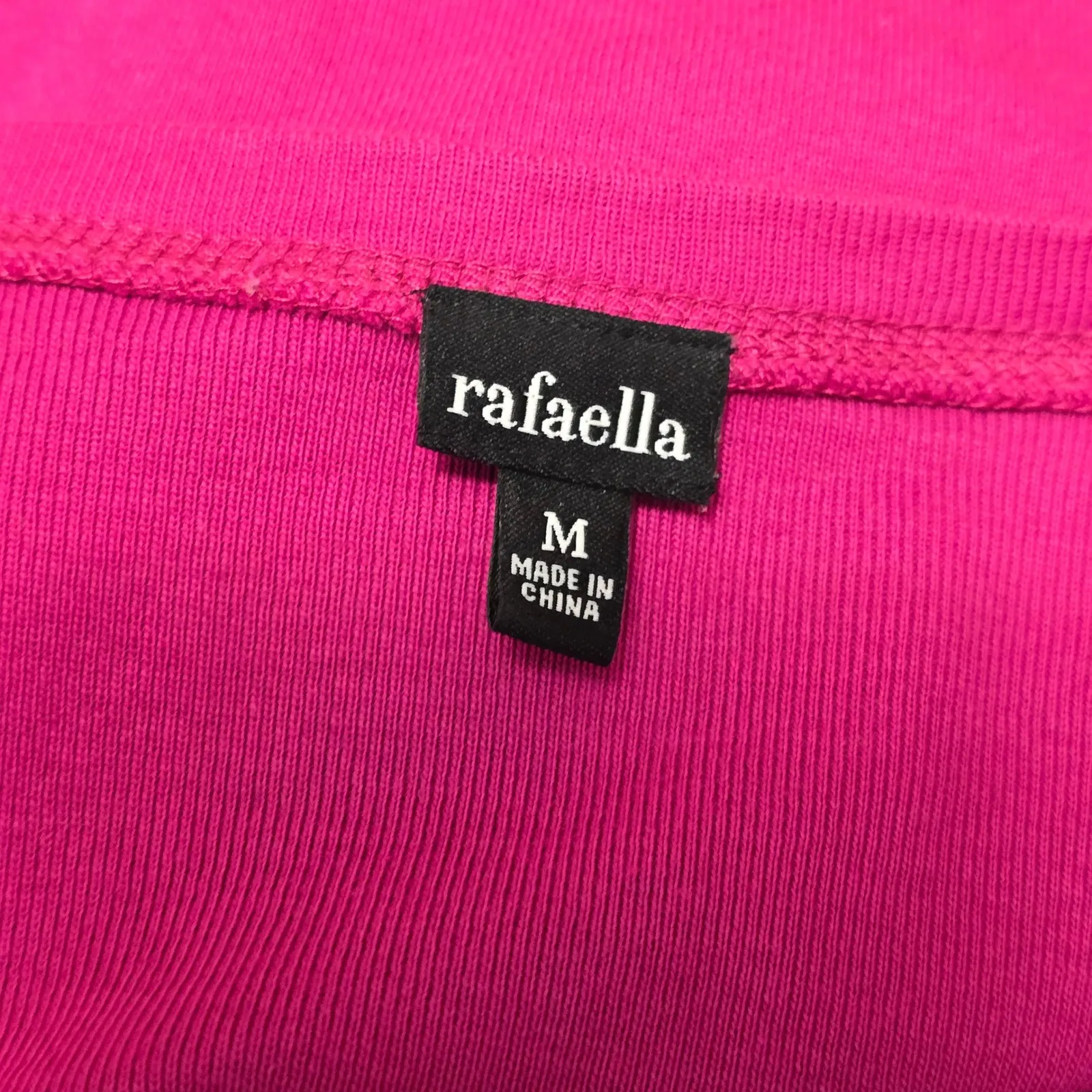 Rafaella Cardigan Magenta Pink 3/4 Sleeve Floral Embellished Cotton Medium - Image 5