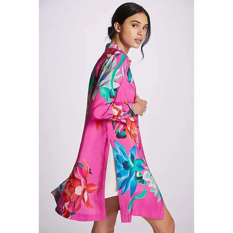 Maeve Anthropologie Floral Print Button Front‎ Shirt Dress 3X Plus Size - Image 11