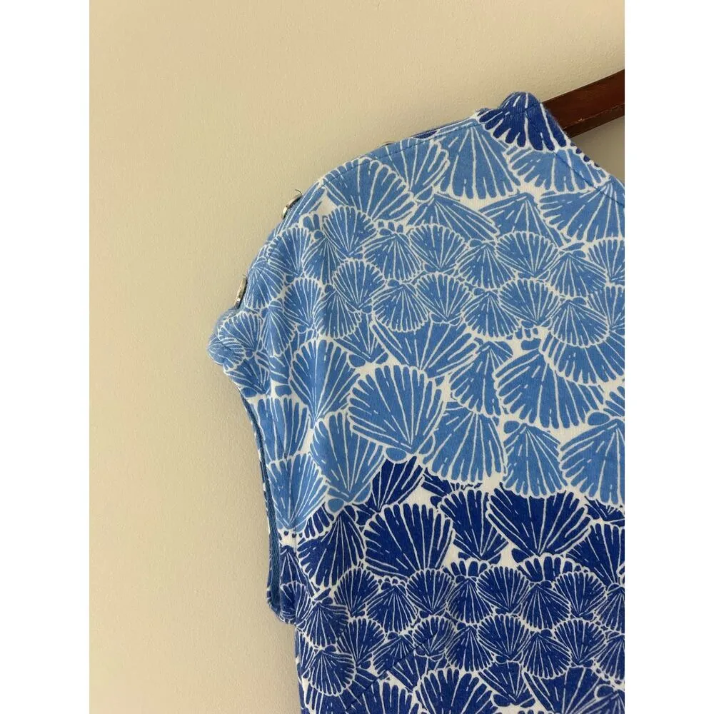 Talbots  Multi Colored Seashell Pattern Shift Dress Sz M Petite - Image 6