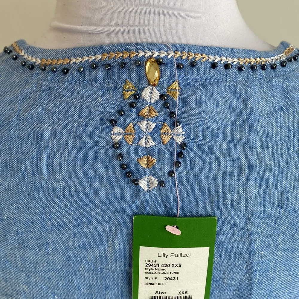 Lilly Pulitzer Amelia Island Tunic Bennet Blue - Image 7