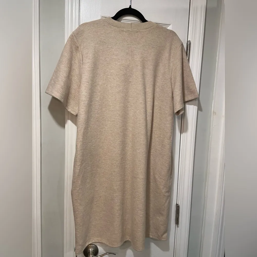 NWT Steve Madden Oatmeal Beige Short Sleeve Crew Neck Sweater Dress Size XXL - Image 6