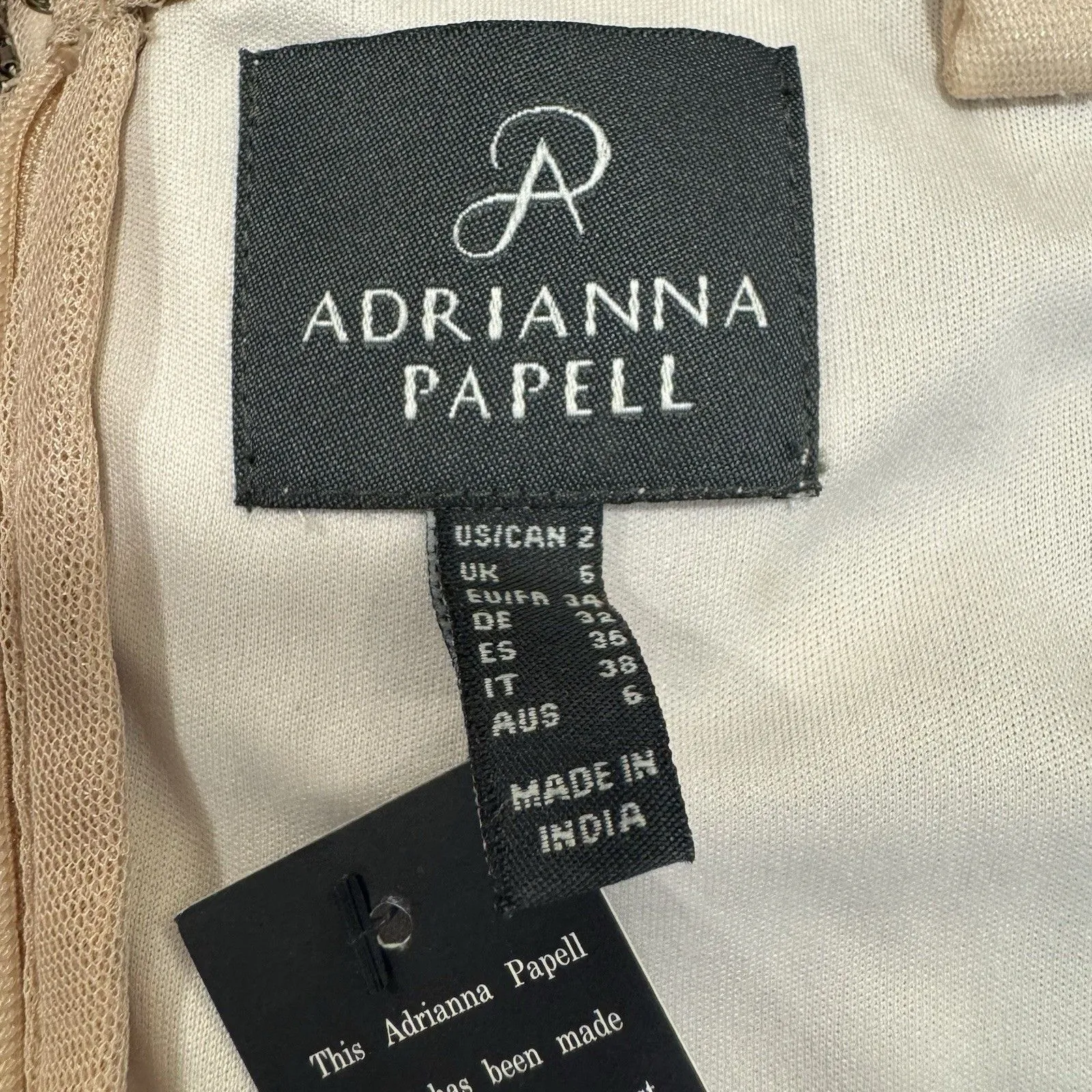 Adrianna Papell Womens Beaded Mesh Chiffon Gown Maxi Dress Size 2 Pink Silver - Image 13