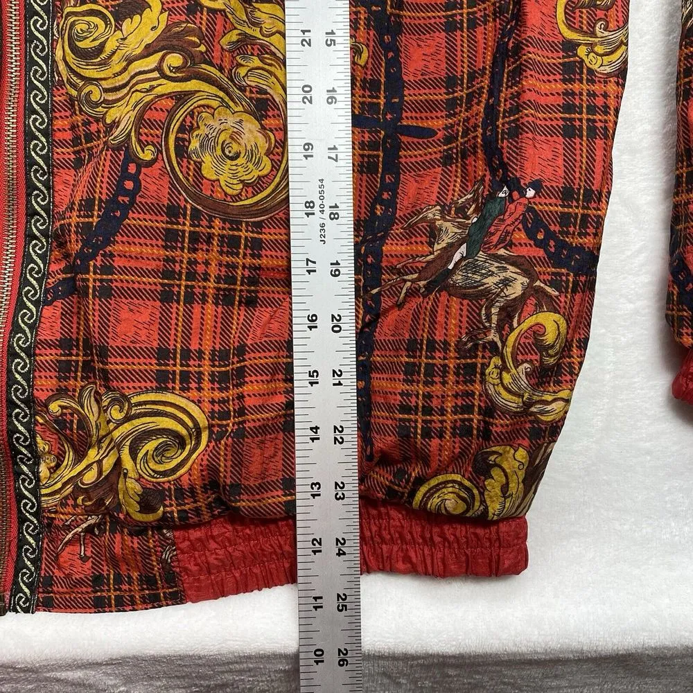 Vintage Sports‎ Accent Windbreaker Womens P/L Red Plaid Equestrian Full Zip Y2k Size undefined - Image 3