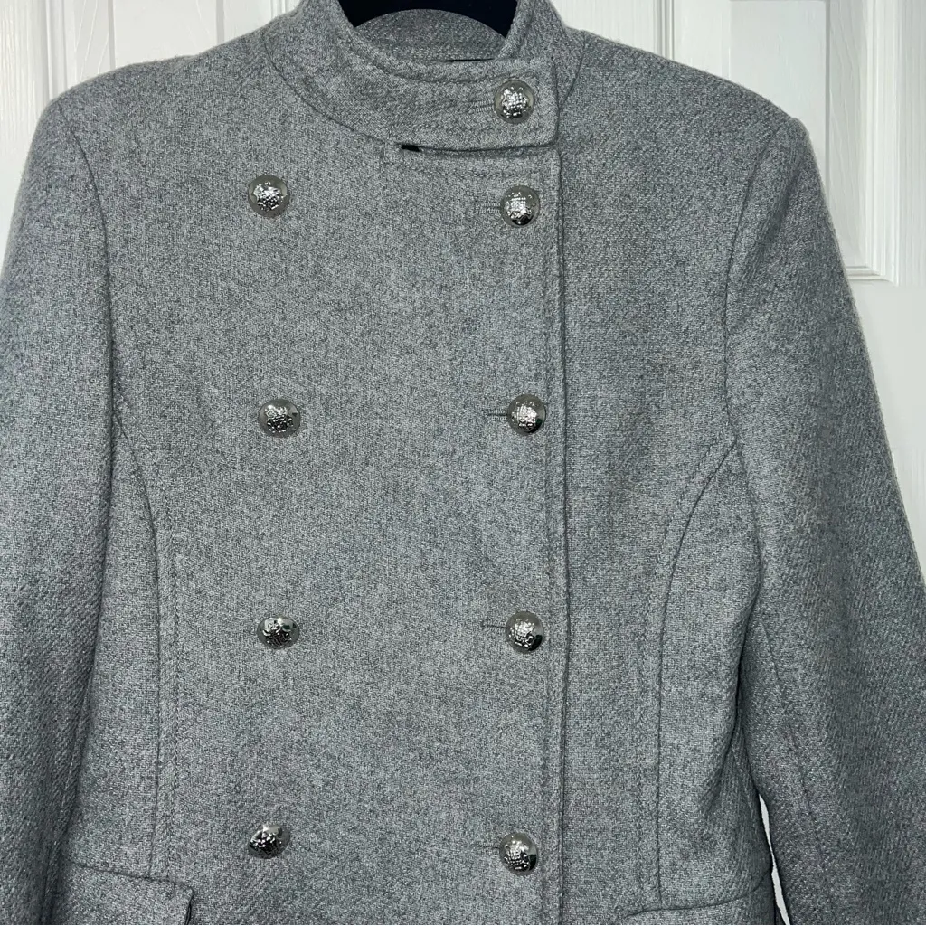 Zara Double-Breasted Wool Blend Trench Coat Womens Size XS Preppy Editorial - Image 5