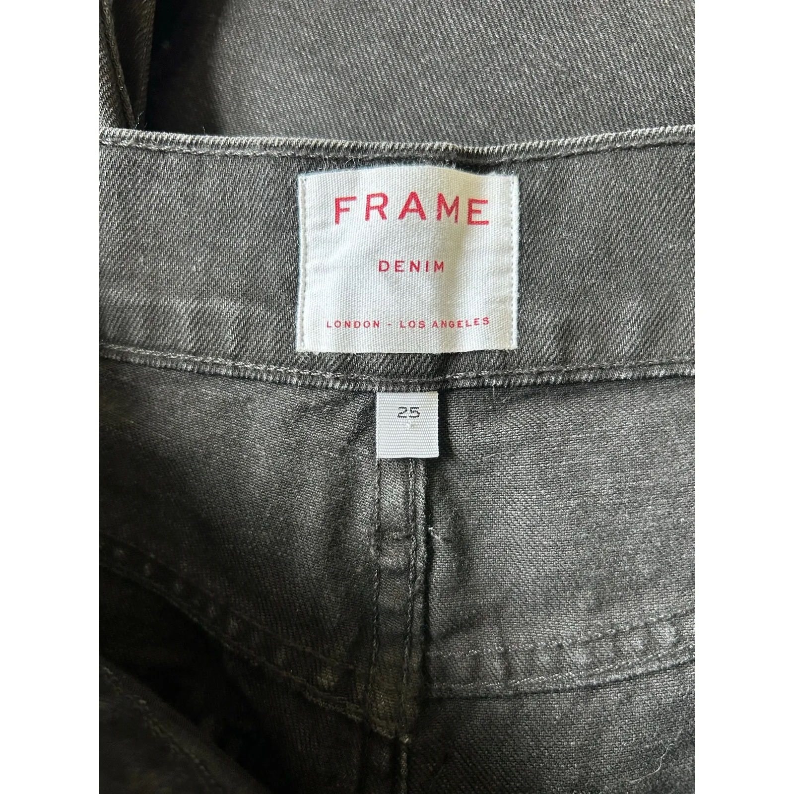 FRAME High Rise Black Wash Heritage Le Sylvie Slender Straight Women's size 25 - Image 5