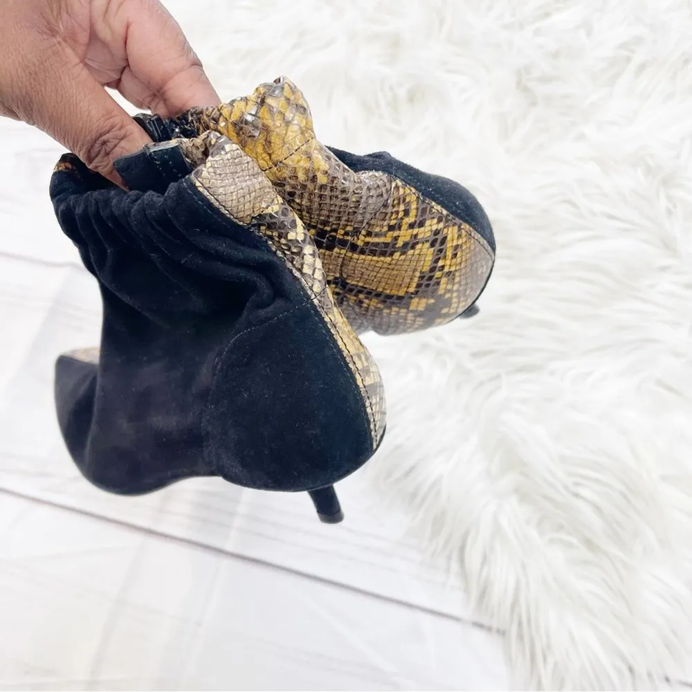 🆕 & Other Stories Gathered Kitten Snake Print & Suede Pointed Toe Heels Size 37 - Image 7
