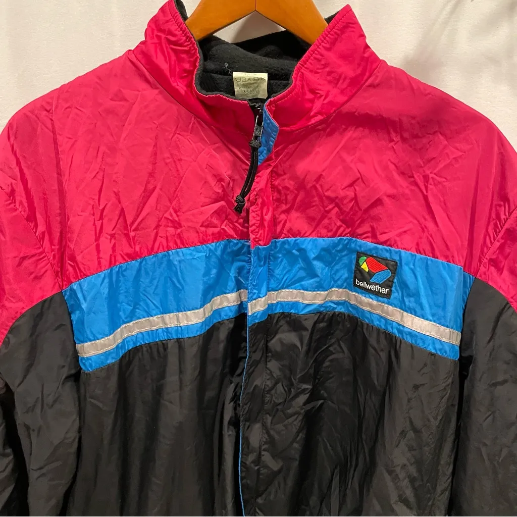 Vintage 80’s Bellwether fleece lined cycling running jacket pockets Pink Size XL - Image 8