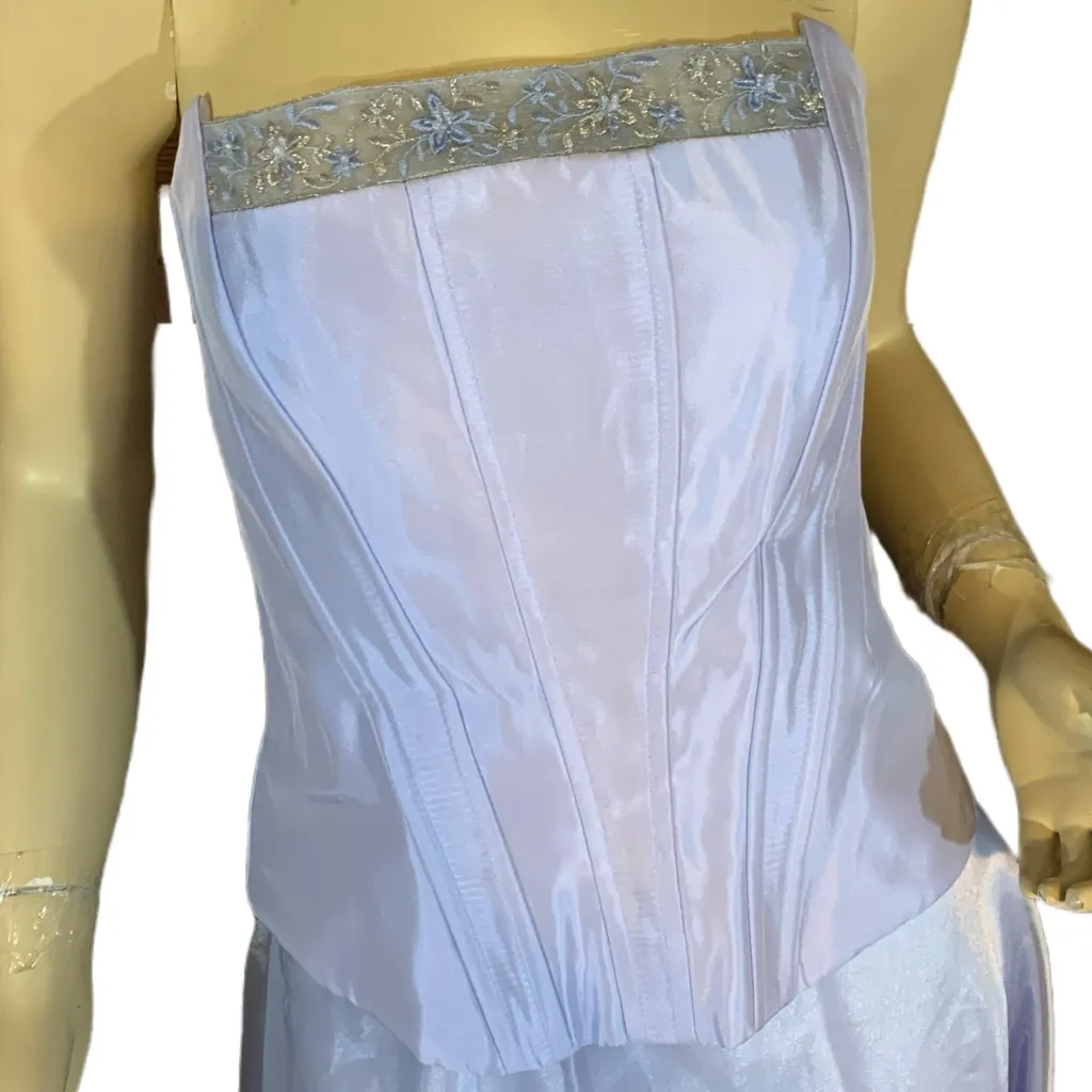 VINTAGE Y2K LAVENDER PURPLE STRAPLESS BODICE & FULL SKIRT FORMAL WEAR SET (8) - Image 7