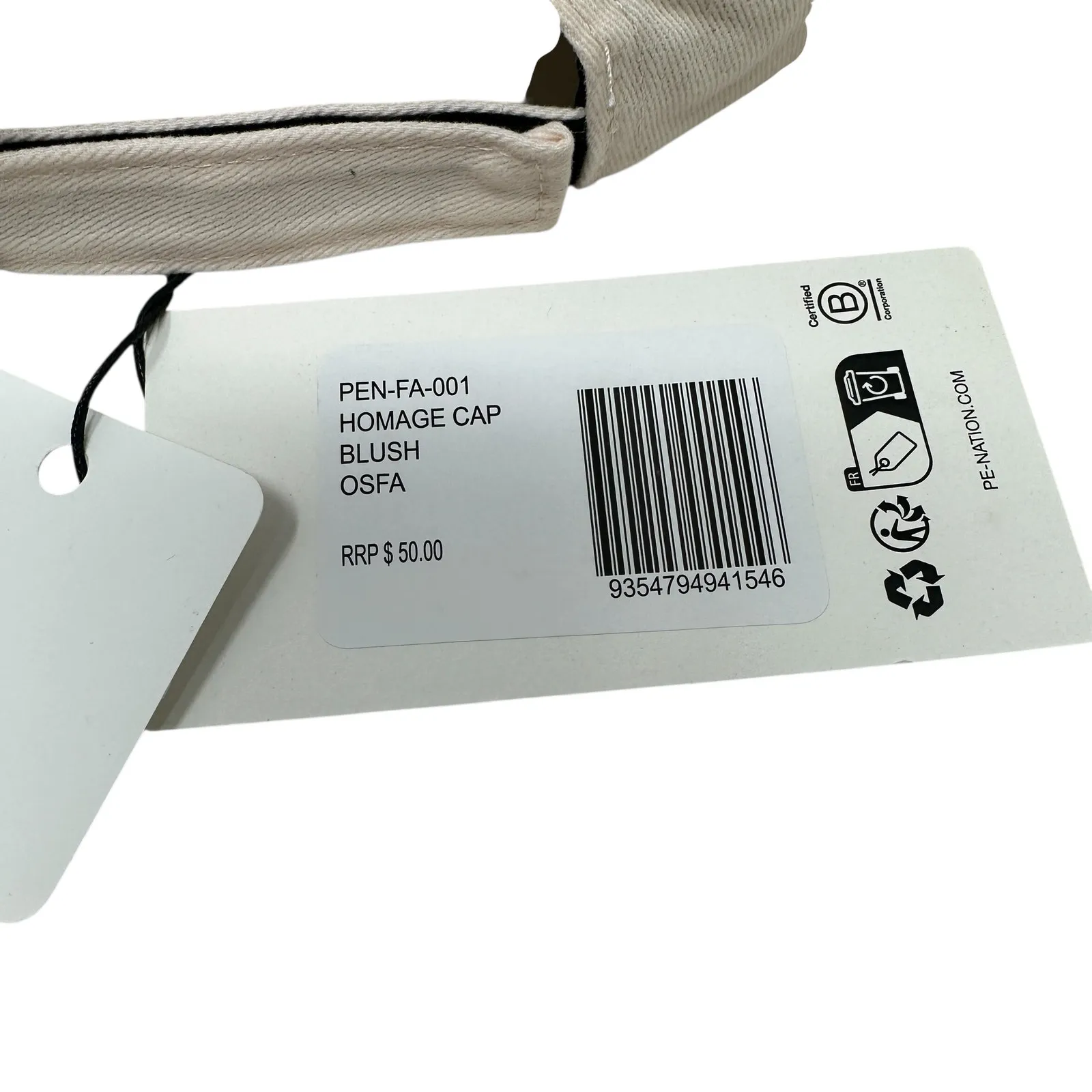 P.E Nation Logo Homage Cap Hat In Blush‎ Pink Cotton One Size Unisex - Image 6