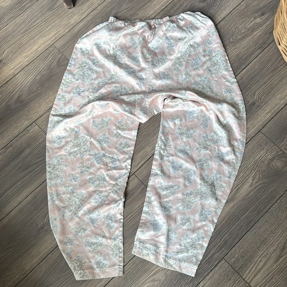 Vintage Amanda Stewart romantic floral pajama set size large baby pink - Image 8