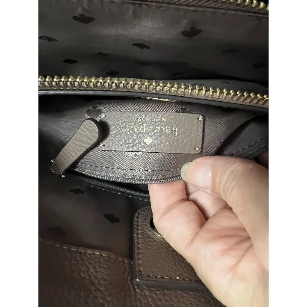 Kate Spade Jackson Medium Satchel Brown/White Colorblock Bag - Image 7