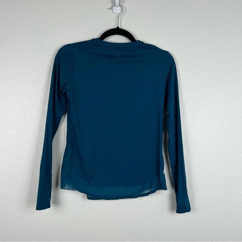 Athleta Cadence Long Sleeve Workout‎ Top Teal Sz XXS - Image 7