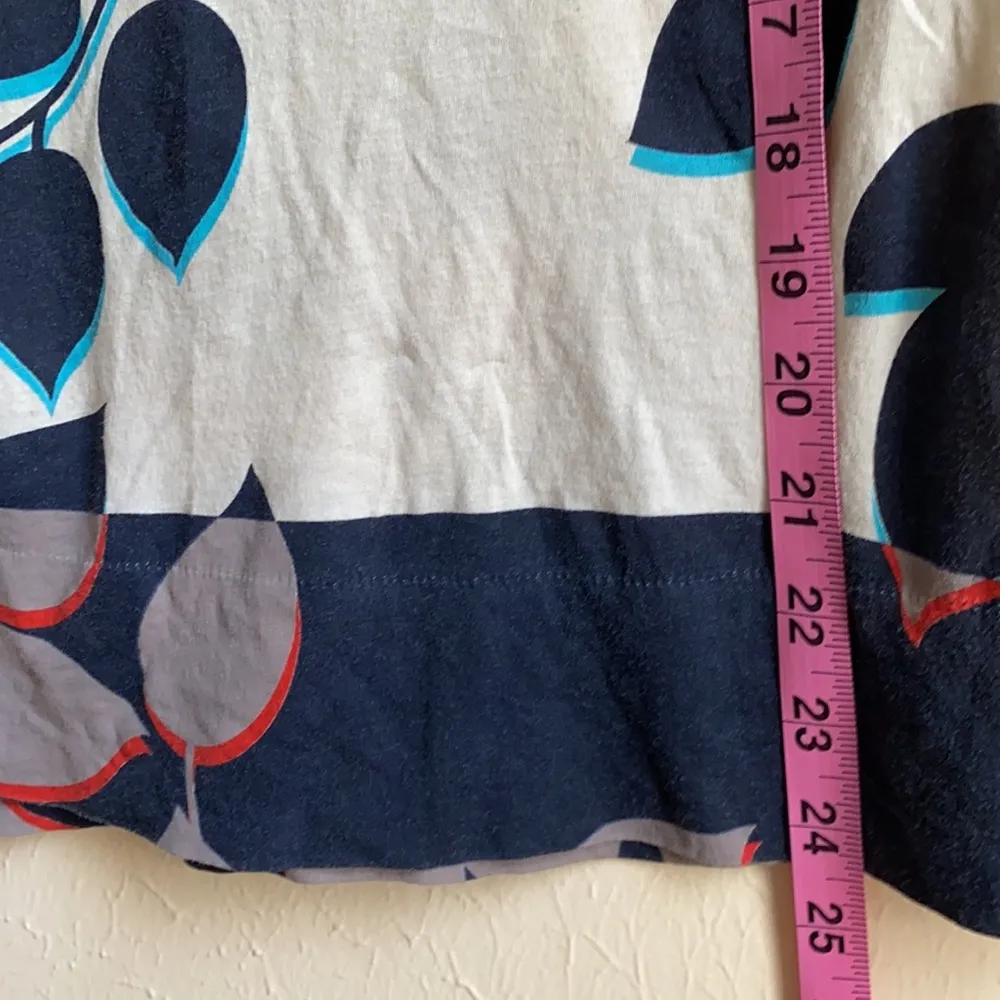 Tory Burch 3-D Leaf Print Pima Cotton T Shirt S - Image 8