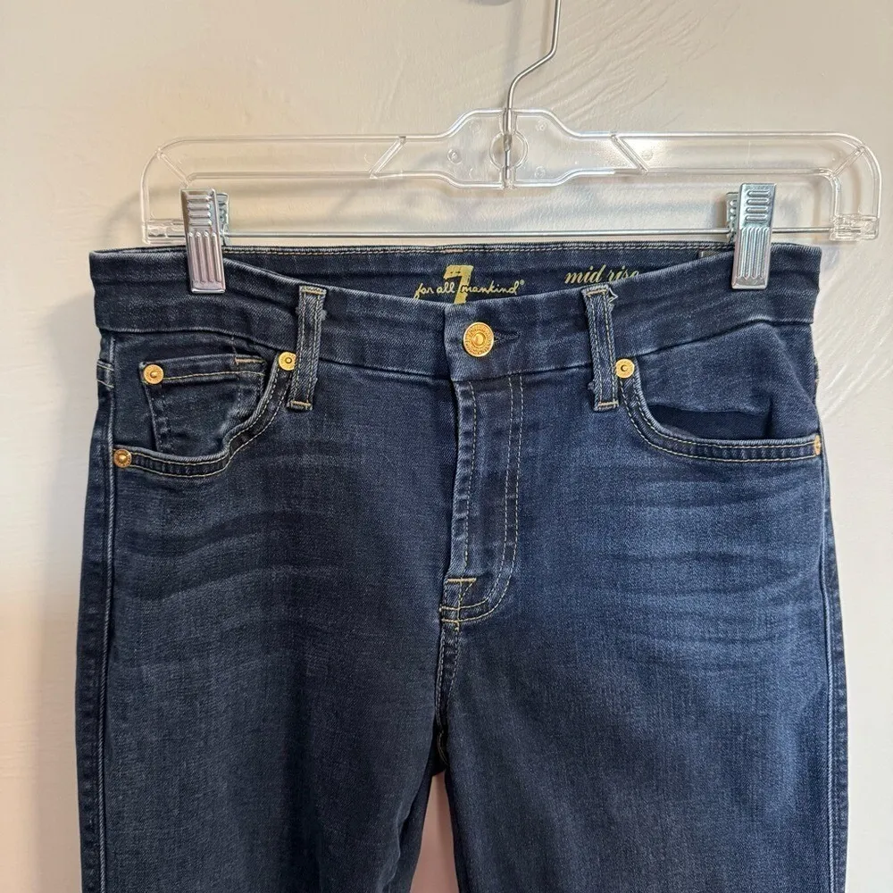 7FAMK 7 For All Mankind Kimmie Bootcut Jeans Dark‎ Wash Mid-Rise 28x33 - Image 2