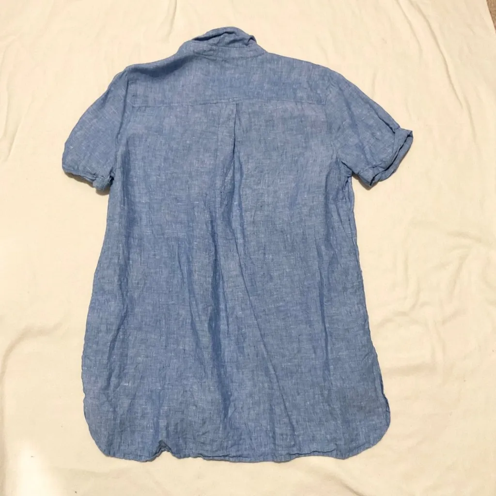 Christian Siriano New York full Linen blue women top SZL INDIA MADE CHEST42in Size L - Image 3