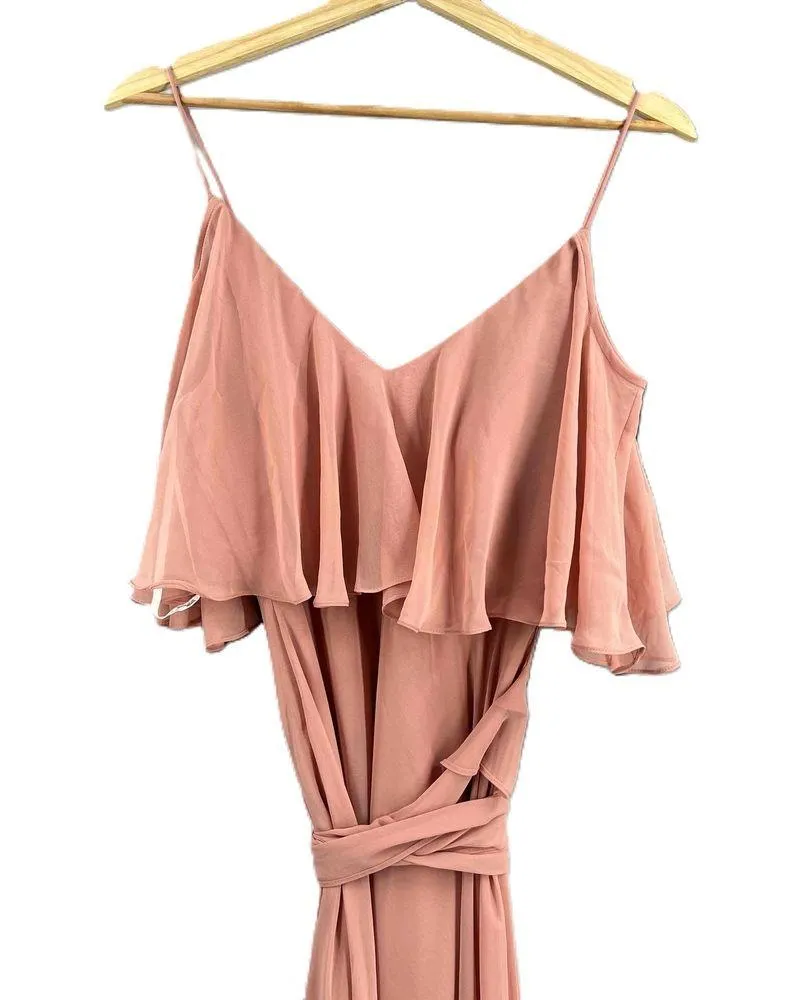 Jenny Packham Formal Dress JP1033 Desert Rose Maxi Spaghetti Straps Size 6 New Pink - Image 2