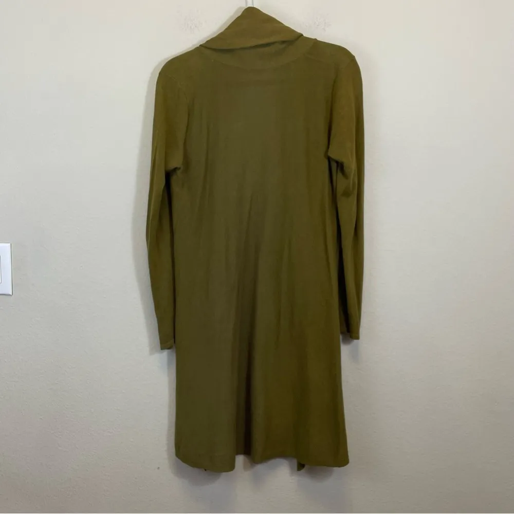 Stella Carakasi Green‎ Natural Lux Lagenlook Draped Lightweight Long Cardigan S Green - Image 7