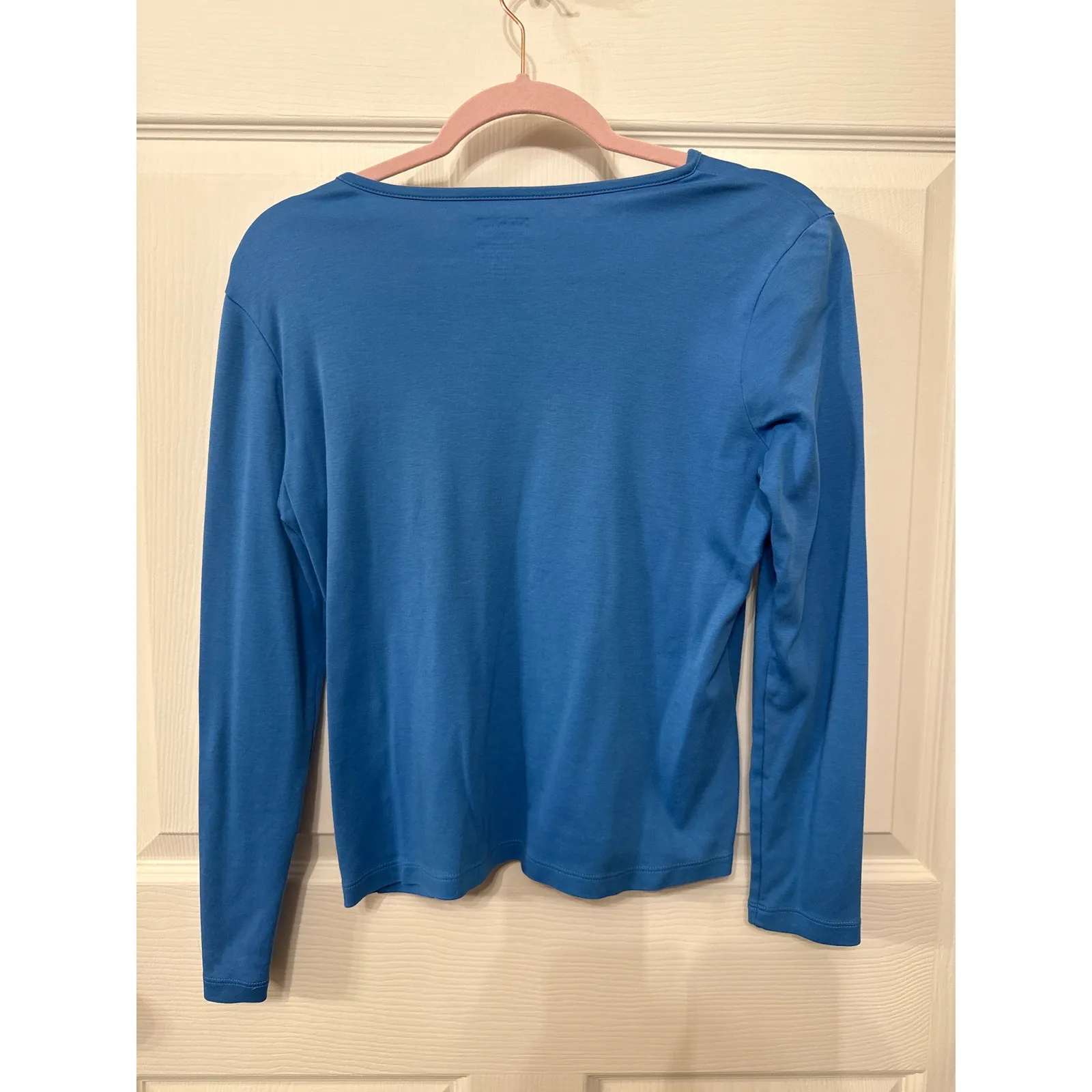 LL Bean 100% Supima Cotton Women's Long Sleeve Tee in Sky Blue, SP Blue Size undefined - Image 5