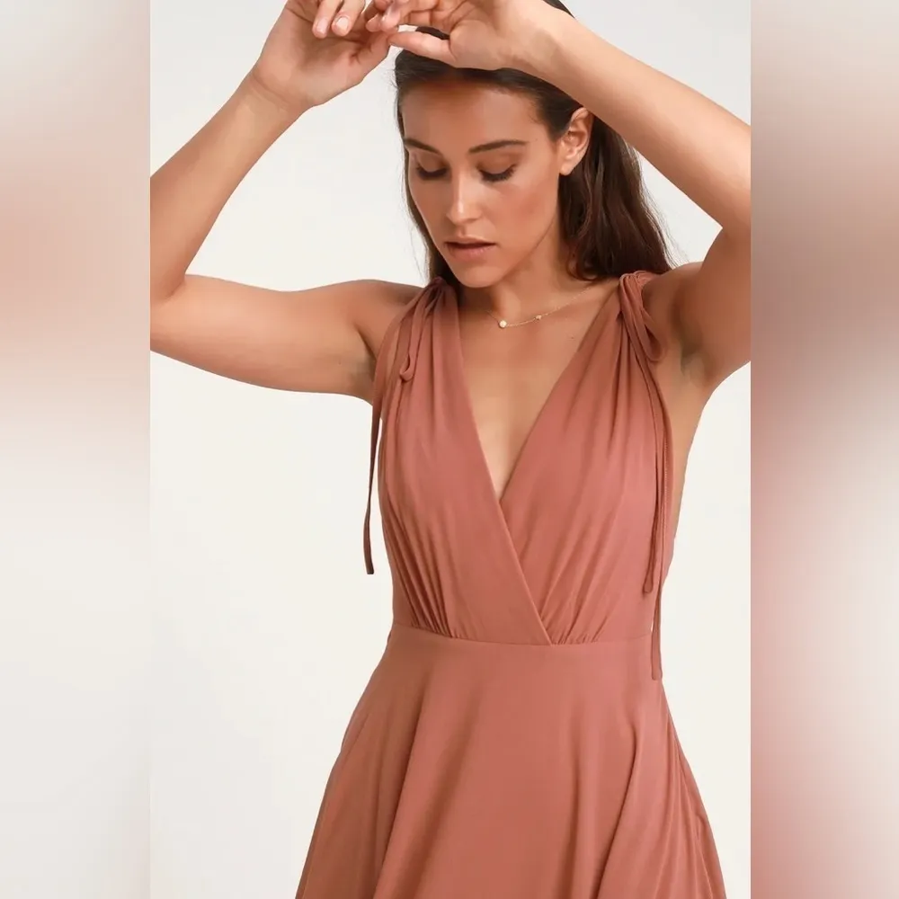 Lulus Dance the Night Away Rusty Rose Backless Maxi Dress - Image 4